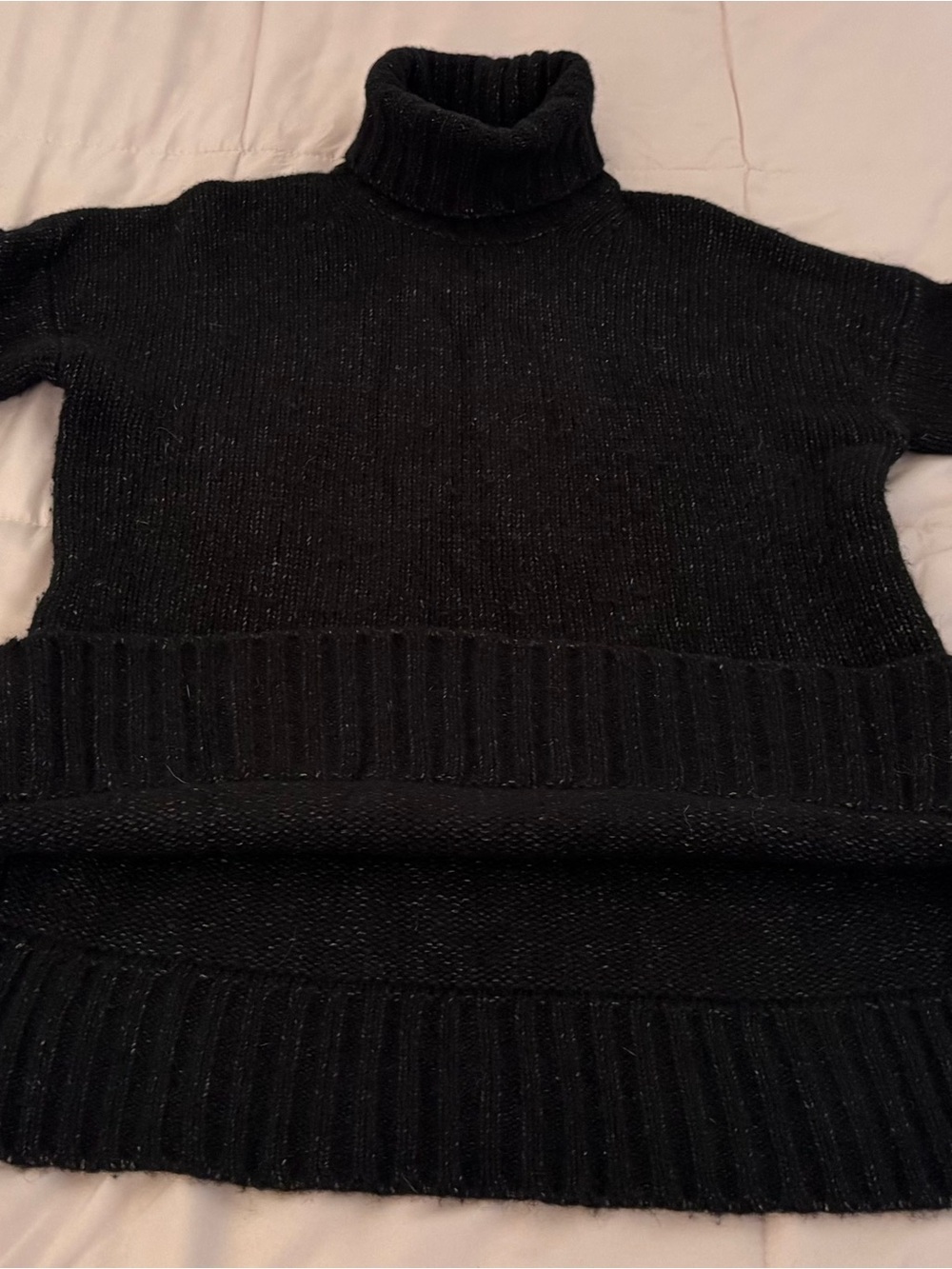 Everlane Cloud Oversized Black alpaca merino wool Turtleneck Sweater, size S - Picture 8 of 16